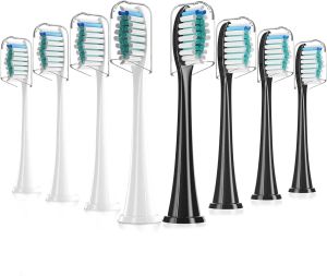 Heads 8pcs Ersättningsborstehuvuden kompatibla med Philips Sonicare Electric Toothbrush Medium Softness Dupont BRISTLES