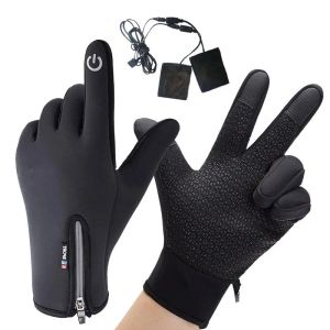 Accessories USB Rechargeable Heating Gloves Waterproof Fishing Mittens Windproof Snow Mittens Ski Gloves Winter Must Have For Women Men For