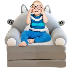 Yastık Kids Sofa Backrest Armchair 2 inç 1 Peluş Katlanabilir Çocuklar Karikatür Oturma Odası Yatak Odası İçin Tembel Açık Yatak