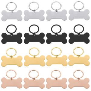 Tags Großhandel 10pcs/Los Blank Tag Edelstahl Knochenschlüsselkette für DIY Custom Logo Tag Haustag -Tag Collar Pet Accessorieess Charme