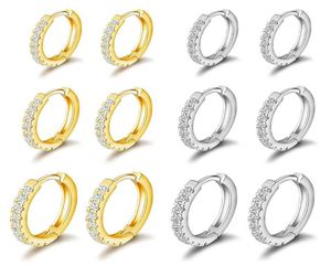 Hoop & Huggie QIAMNI Fashion Cubic Zircon Huggies Earrings lage Piercing Conch Earlobe Tragus Circle Men Women Gift Jewelry7970557