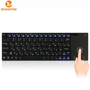 Tastiere autentica zoweetek i12plus 2.4g spagnolo mini tastiera tedesca tedesco russo wireless con touchpad per pc smart tv