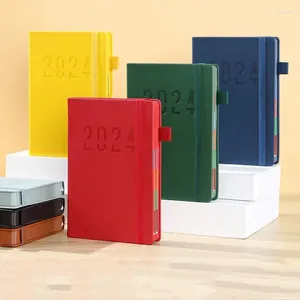 400 sidor 2024 Kalender Agenda Planner Journal Notebook Smart 365Days Leather Daily Notepad A5 School Supplies Stationery