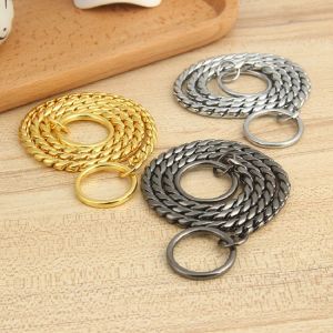 Collars New stainless steel P chain Dog Collar copper plating pet dog Snake chain dog Collars necklace for small Medium and Large dogs