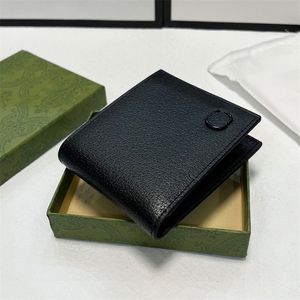 Män företag kort plånbok läder fäll korthållare designer mini handväska man kvinnor väska g plånböcker med låda