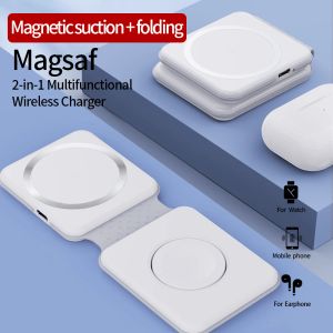 Chargers 2 in 1 Charger Station for iphone, Folding Magnetic Wireless Charger, Suitable Airpods pro,Apple Watch,Samsung ,Xiaomi,Huawei