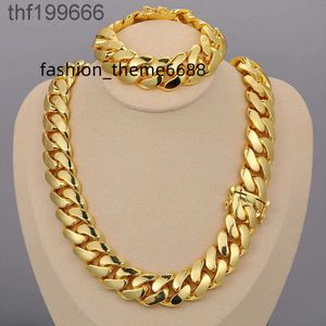 Cadena Cubana Wholesale Hip Hop Jewelry Luxury 14K 18K 24K Real Gold Plated Heavy Solid Miami Cuban Link Chain Necklace For Men XYMP 5H02 RF40 RKLI