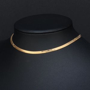 Necklaces Punk Fashion Flat Snake Chain Choker Necklaces Female Gold Color Stainless Steel Neck Chains For Women Collar Jewelry Gift