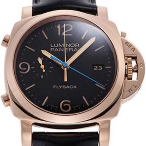 Lyxklockor kopior Panerei Automatisk kronograf armbandsur Luminors 1950 3-dagars kronograf flyback Oro Rosso PAM00525 Black #K086 Y326