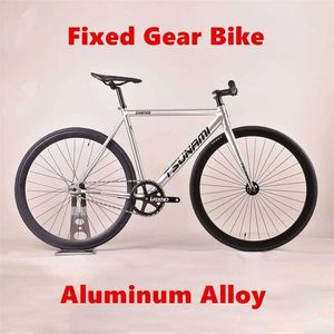 Bikes TSUNAMI SNM100 Fixed Gear Bike Aluminum Alloy Frame Single Speed Bicycle Fixie Bearing Hub Cycling Parts Customizable Y240423