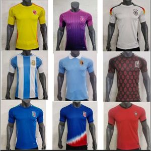 Camisas de futebol 2425 Seleção Nacional Camisa de Futebol Alemanha Argentina Holanda Itália Brasil Portugal México Camisa