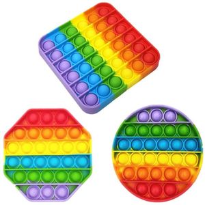 Aushang 3 Pack Pinch Sensory Toy, Push Pop Bubble Sensory Toy, Rainbow Pop It Figit Toy Autism Specialbehov Anti-Stress, Fun and Education Toys7807997