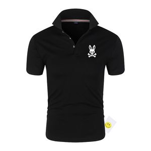 Projektant męskiej letnia marka mody golfowej Rabbit Print luksusowy męski lapowy man man Polo Collar T-shirt