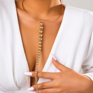 Necklaces PuRui Unique Round CCB Beads Long Pendant Collar Necklace Exaggerated Short Choker Neck Chain Women Jewelry Party Ladies Gifts