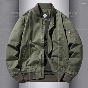 Men's Jackets Jacket Business Shirt Military Flight Suit Spring And Autumn Middle-Aged People's Cotton Retro Casual Coat Top Fashion