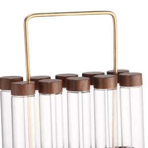 Barattoli 10pcs dose singola caffettiera tubi di stoccaggio di chicchi di chicchi con supporto in legno per amanti del caffè regalo commovente