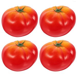 Decorative Flowers 4 Pcs Fruit Plants Imitation Tomato Artificial Tomatoes Fake Vegetable Showcase Display Props Toddler