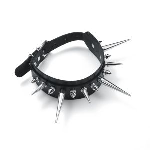 Halsband goth spikade choker krage punk rock läder krage halsband gotiska chokers cool cosplay accessoarer