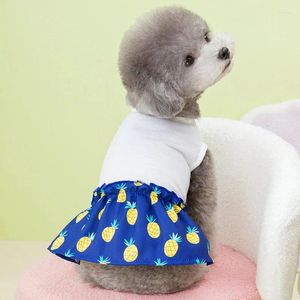 Dog Apparel Pineapple Dress Summer Shirt Skirt Clothes Pet Clothing For Small Dogs Yorkshire Terrier Puppy Girls Vest Dresses White