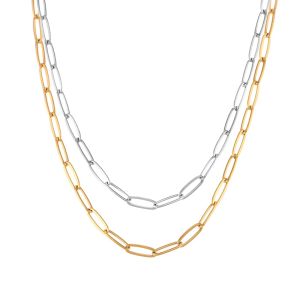 Halsband Punk Paperclip Clavicle Statement Choker Halsband Guld Silverfärg Rostfritt stål Neckkedja för kvinnor smycken Chocker 2024