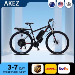 Cykel Akez 29 tum fettdäck Electric Bike MTB Cykel 48V 1000W Ebike aluminiumlegering Ebike dubbel skivbroms för vuxen