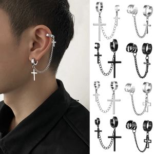 Серьги wkoud 1pcs Fashion Punk Cross Cless Серьга для подростков Женщины мужчины ушные манжеты цинк сплав с сплав