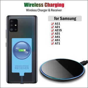 充電器QI Samsung Galaxy A51 A71 A41 A31 A21 A21S A11 Wireless Charger PadのUSB Typec Receiver Adaptersのワイヤレス充電