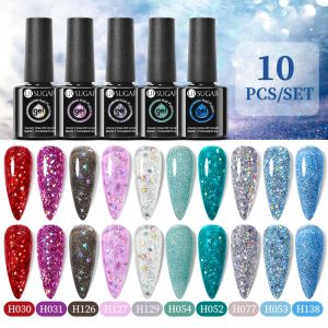 KITS Ur Sugar 10pcs/Set Color Gel Gel Solp set da unghie 140 Colori semi permanente Gel Vernice Gel Immergiti dal set di manicure per nail art