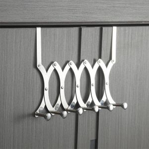 Rails Retractable Metal Clothes Hanger Adjustable Door Hook Coat Unbrella Key Hanger Wall Mounted Clothes Rack Home Storage