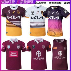 Magni da uomo 23 Brisbane Mustang gilet Home/Away Maru Nrl Short Short Shirt Rugby