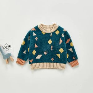 Sweaters 02 yıl Sonbahar Yünlü Jumperlar Kış Bebek Kız Bebek Kazakları Ceket Kumaş Örgü Tulma Uzun Kollu Örgü Giysileri Kıyafet
