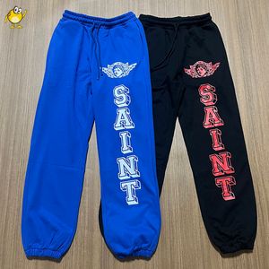 Calças azuis pretas homens mulheres melhor qualidade vintage hip hop joggers calças de moletom casual