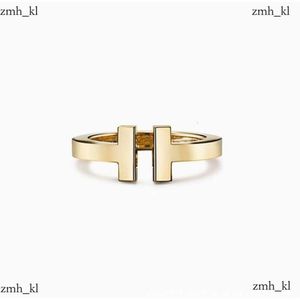 Tasarımcı Tiffanyring Klasik Açık Çift T Halka Çift Yüzük Sterling Gümüş Yüzük Yüksek Kaliteli Moda Trend Çift Yıldönümü T Halkası Aşk Halkası Tiffanyjewelry 744