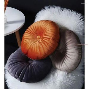 Pillow Velvet Round Pumpkin Seat Chair Waist Back Sofa Headrest Wheel With Core Home Textile Decoration