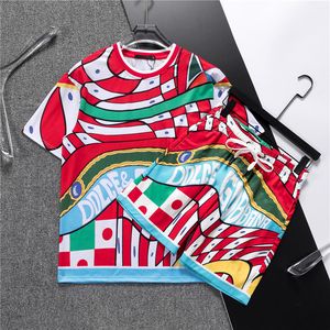 Nowa jakość projektantów Mens TrackSuits Bluzy Jogger Sports Jogging Suits Man TrackSUITS Dwupoziomowy zestaw T Shirt Summer Printed Shortq08