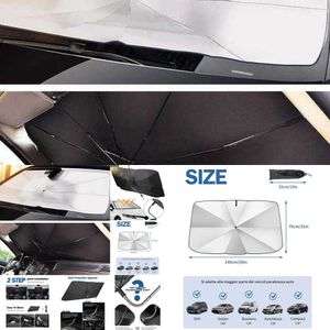 New New Upgraded Temporary Window Blocker Front Car Windshield Sun Shade Umbrella Most Vehicles with 360°rotation Bendable Handle Foldable