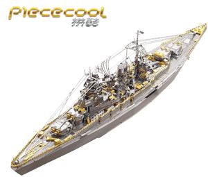 Piececool 3D Metal Puzzle Łodzie łodzi puzzli Nagato Battleship DIY Laser Cuting Puzzles Jigsaw Model dla dorosłych dzieci zabawek Y2004218084858