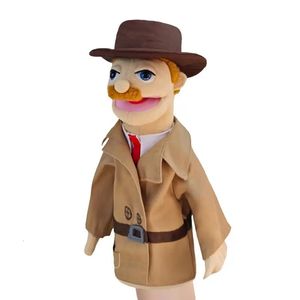 Carreira Puppet Cook Firefighter Farmer Worker Detective Doctor de pelúcia de pelúcia Toy Toy Soft Educational Puppets 240415