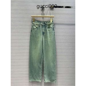 Designer Jeans 2024 New Spring Summer Fashion Panelled Straight Pants Brand Same Style Pants Luxury Womens Clothing 0412-1