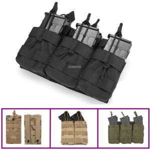 Holsters Military Paintball Magazine Pouches Single Double Triple Tactical Molle Pouches AK AR M4 AR15 Rifle Hunting Shooting Mag Pouch