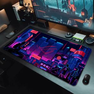 Отдыхает Asus Rog City Большой замок, мышиная накладка Компьютерная аниме Mousepad XXL Gaming Padmouse Gamer Ноутбук клавишные коврики для мыши xl mausepad