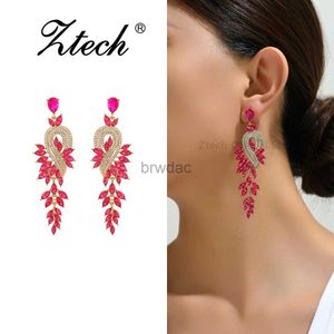 Dangle Chandelier Luxury Colorful Resin Long Dangle Drop Earrings For Women Fashion Vintage Design Bride Wedding Party Elegant Jewelry Accessories d240323