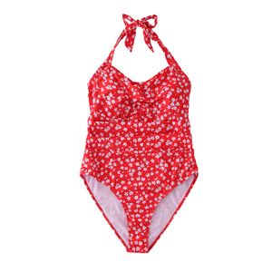 New European and American Fashion Swimsuit Women's Swimsuit Solid Sexy Red Polka Dot One Piece Swimsuit