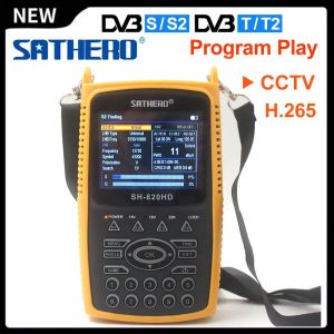 Finder SATHERO SH820HD 3,5 polegadas TFT LCD Screen DVBS2 DVBT2 Combo Digital Signal Finder Support CCTV H.265 8PSK 16APSKG