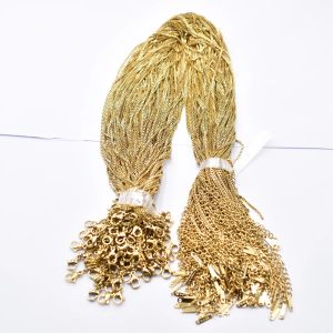 Halsketten Großhandel Goldfarbe 1,2 mm Edelstahl Verbundkettenketten Halsketten DIY Schmuck 40+5 cm Ketten Anzug Massenverkauf Zubehör