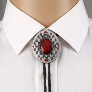 Bow Ties Red Turquoise Bolo Tie For Woman Women Handmade Western Art Alloy Necktie Silvr Star Pentagram