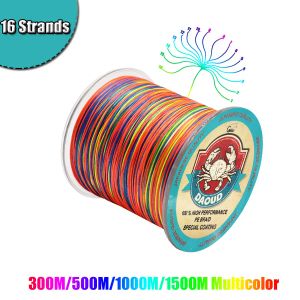 Accessories 300m/500m/1000m/1500m Braided Fishing Line 16 Strands Pe Braid Multicolor Super Power Japan Multifilament Line for Crap Fishing