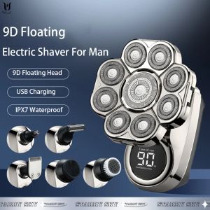 Clippers 9d Electric Head Shaver Men Electric Razor Nose Hair Sideburns Trimmer Waterproof Wet/dry Grooming Kit