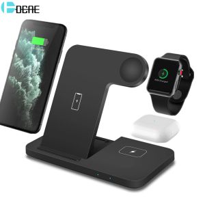 Chargers DCAE 3 in 1 Wireless Charger For AirPods Pro Apple Watch 7 SE 15W Fast Charging Stand for iWatch iPhone 14 13 12 11 XS XR X 8