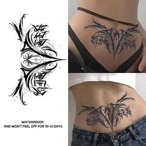 Tattoos temporärer Tattoo Aufkleber wasserdichte sexy Succubus Damen gefälschte Tattoo Taille Bauch Aufkleber Simulierte Tattoo Farbe